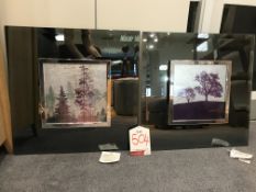 2 x Ex Display Wall Mountable Mirror Arts | Forest & Plum Tree Designs | RRP£430