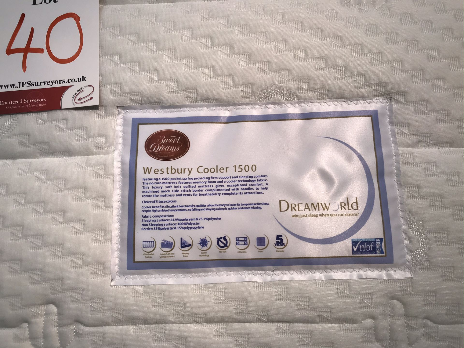 Ex Display Sweet Dreams Westbury Cooler 1500 Memory Foam Single Mattress w/ 2 Drawer Bed Frame & Hea - Image 2 of 3