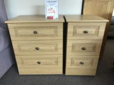 2 x Ex Display Toledo 3 Drawer Oak Chests