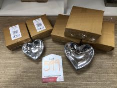 7 x Various Edge Company Stainless Steel Heart Bowls