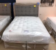 New Relyon Matisse King Mattress w/ Jasper Otterman Frame & Headboard in Shetland Mercury | RRP£1,51