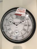 Ex Display Wall Mounted Nickle World Time Zone Analog Clock | RRP£100