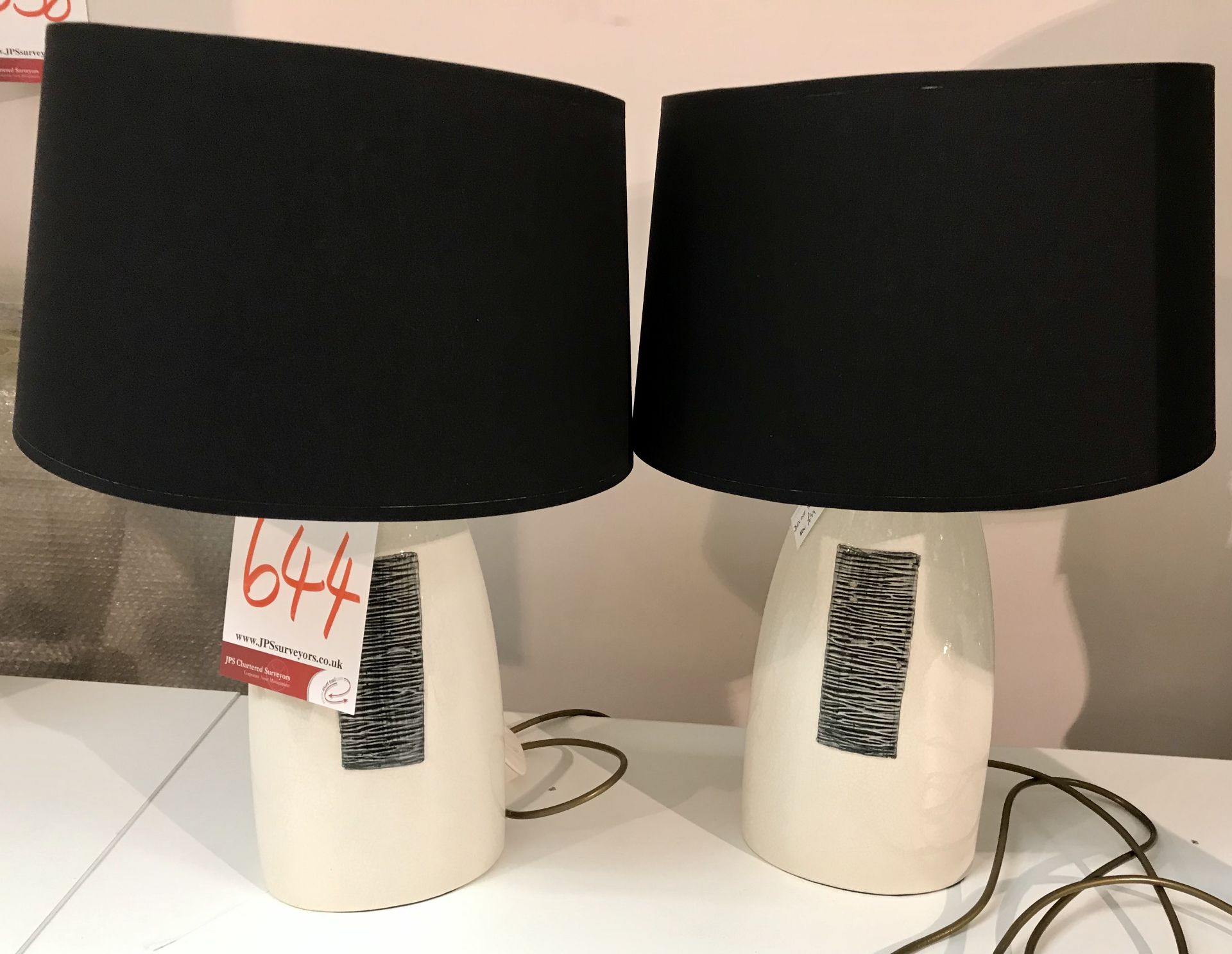 Pair of Ex Display Devine Med Stone Table Lamps | RRP£398