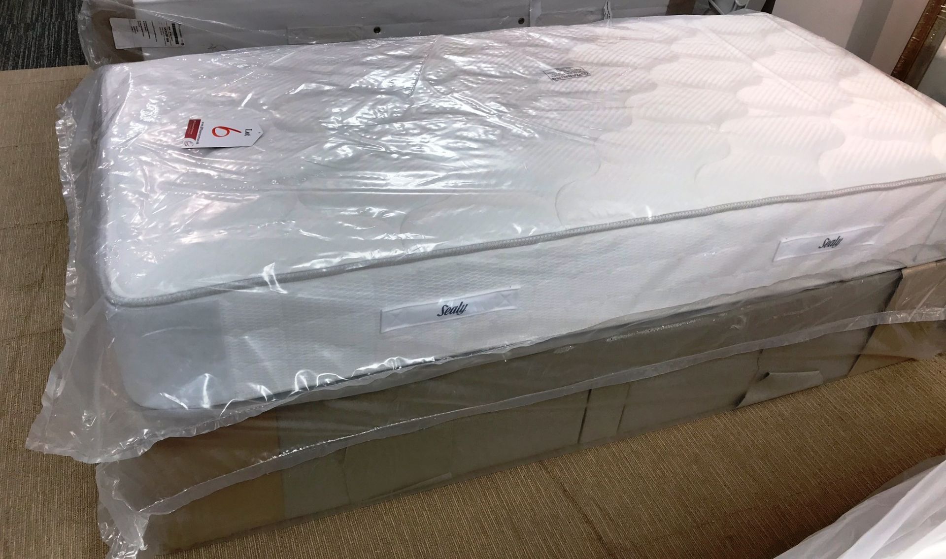 New Sealy Genoa Latex 1400 Single Mattress w/ 2 Drawer Bed Frame in Fawn | RRP£954 - Image 2 of 3