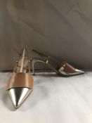 Rodo Slingback Platinum Heels. EU 41 RRP £390.00