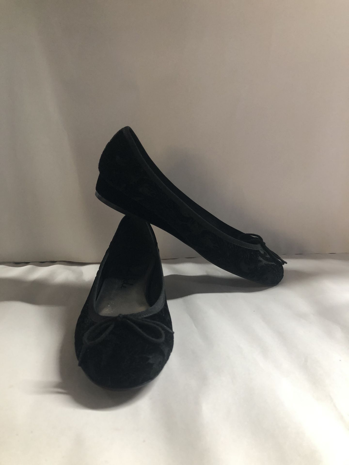 French Sole Henrietta Wedge Ballet Flats Embossed Velvet .EU 38.5, UK 5.5 RRP £180.00