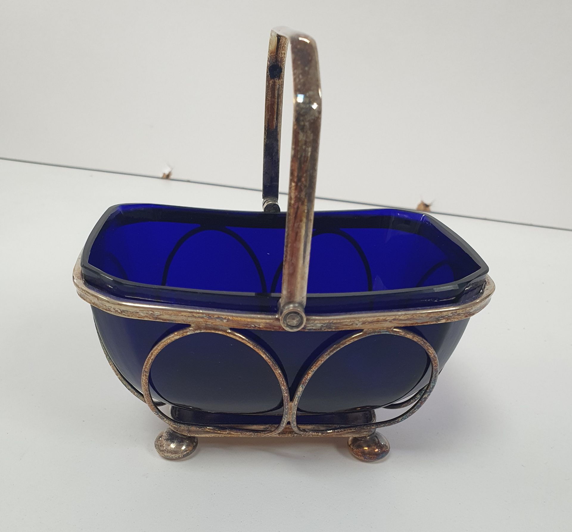 Art Deco Basket with Glass Insert