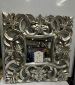 Silver Painted Framed Mirror