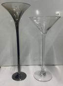 2 x Tall Display Martini Glasses