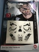 22 x Skull Face Tattoo Transfer Kits