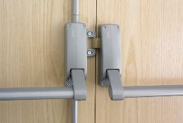 Briton Silver Double Push Bar Panic Exit Bolt