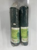 2 x Rolls Of Easy Gardening Hexagonal Plastic Coated Wire