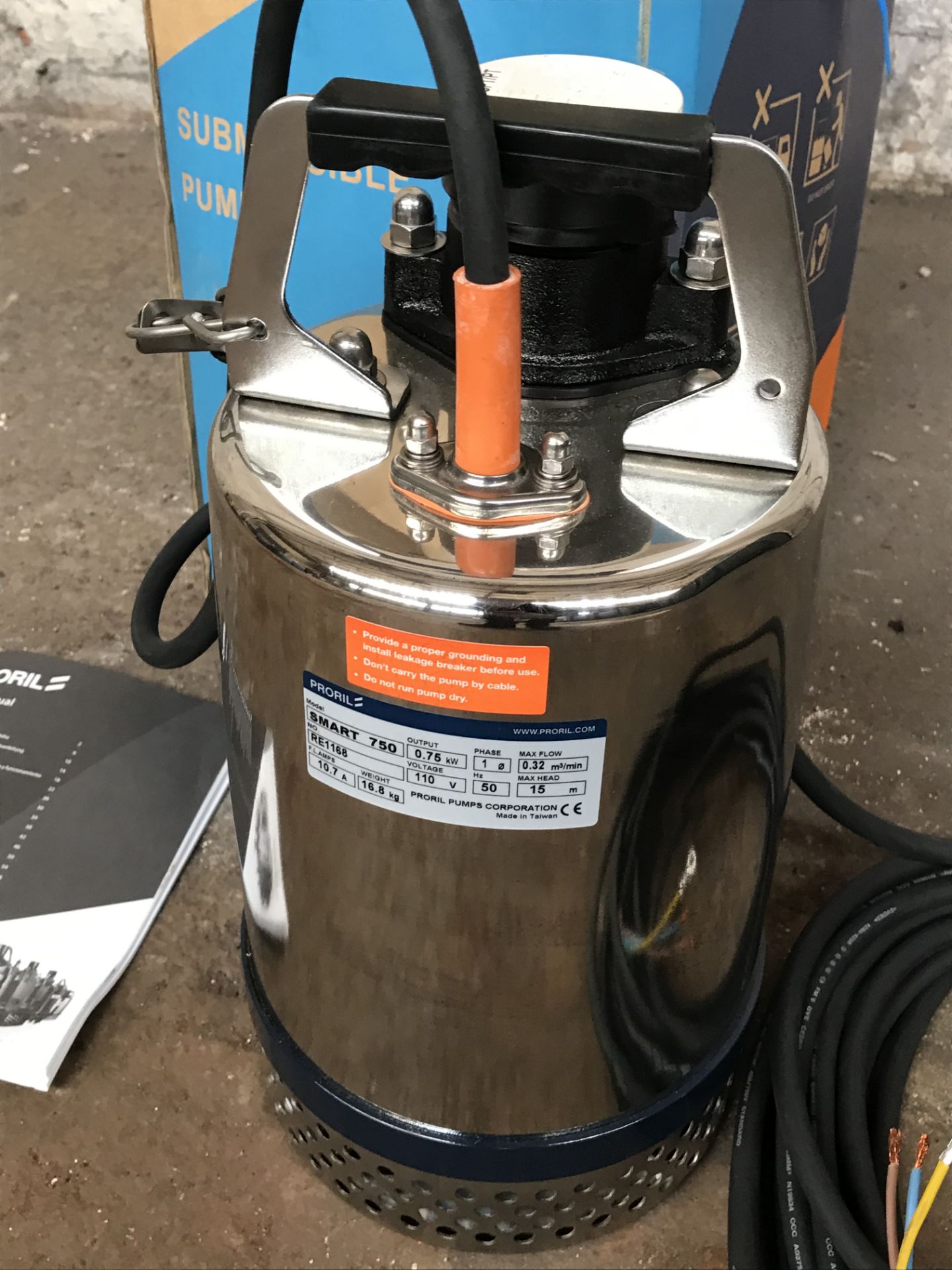 Unused Proril SMART 750 Submersible Drainer Pump | 110v | Ref: RE1168 - Image 6 of 7