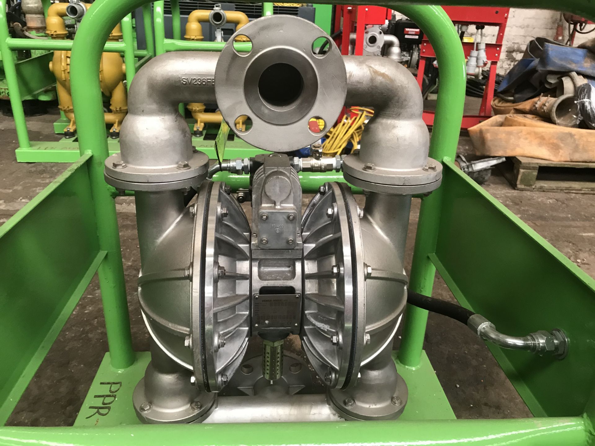 Versa-Matic 2"" Air Operated Stainless Steel Diaphragm Pump w/ Frame | YOM: 2018 | Ref: A341 - Image 5 of 8