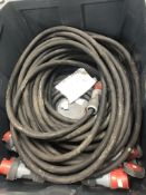 4 x 3 Phase 125AMPS Power Cables w/ Mennekes PowerTop Xtra Plug & Connector - Approximate Length 25m