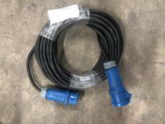 6 x Single Phase 3 Pin Extension Cables w/ Mennekes AM-TOP Plug & Connector