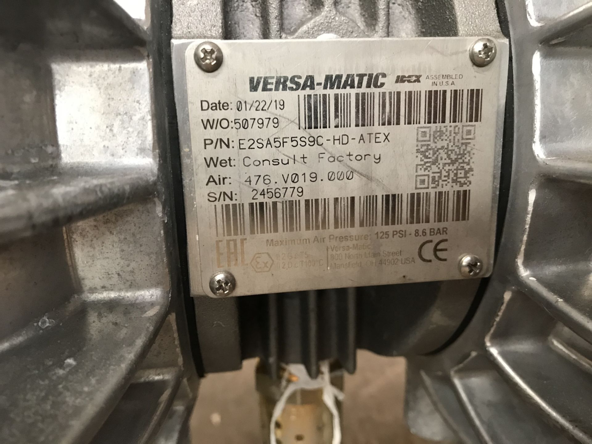 Versa-Matic 2"" Air Operated Stainless Steel Diaphragm Pump | YOM: 2019 | Ref: A343 - Image 4 of 4