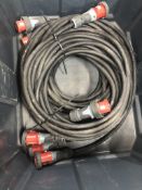 6 x 3 Phase 5 Pin Extension Cables w/ Mennekes PowerTop Xtra Plug & Connector