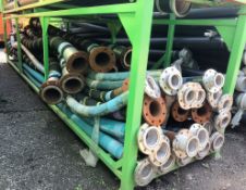 40 x Various Flexi Hoses 3m - 6m Lengths w/ Storage Stilage - Please See Description & Pictures