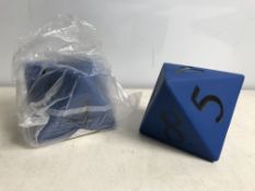 12 x Large Rubber 8 Sided Dice