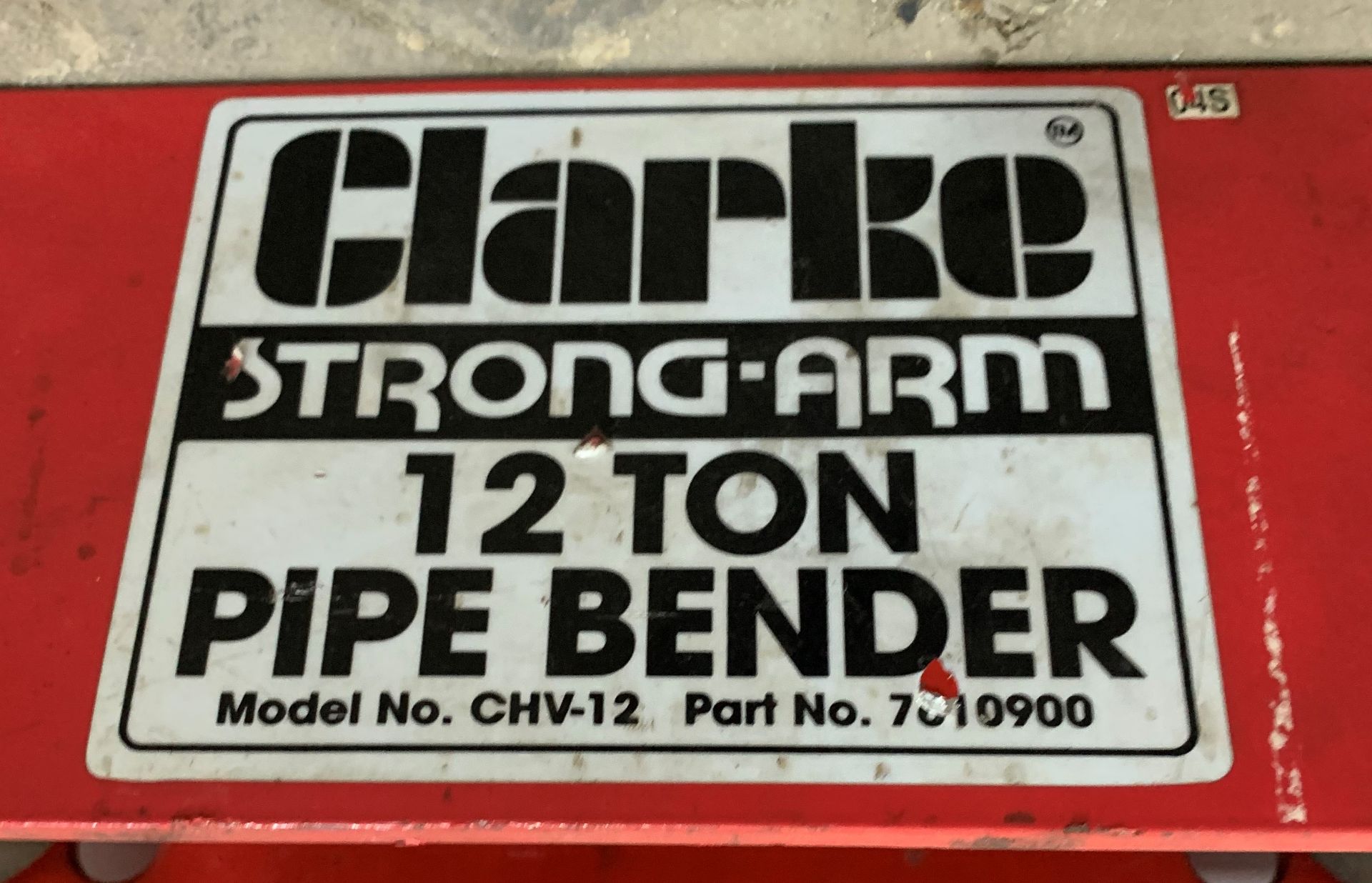 Clarke CHV-12 Strong-Arm 12 Ton Pipe Bender - Image 2 of 3