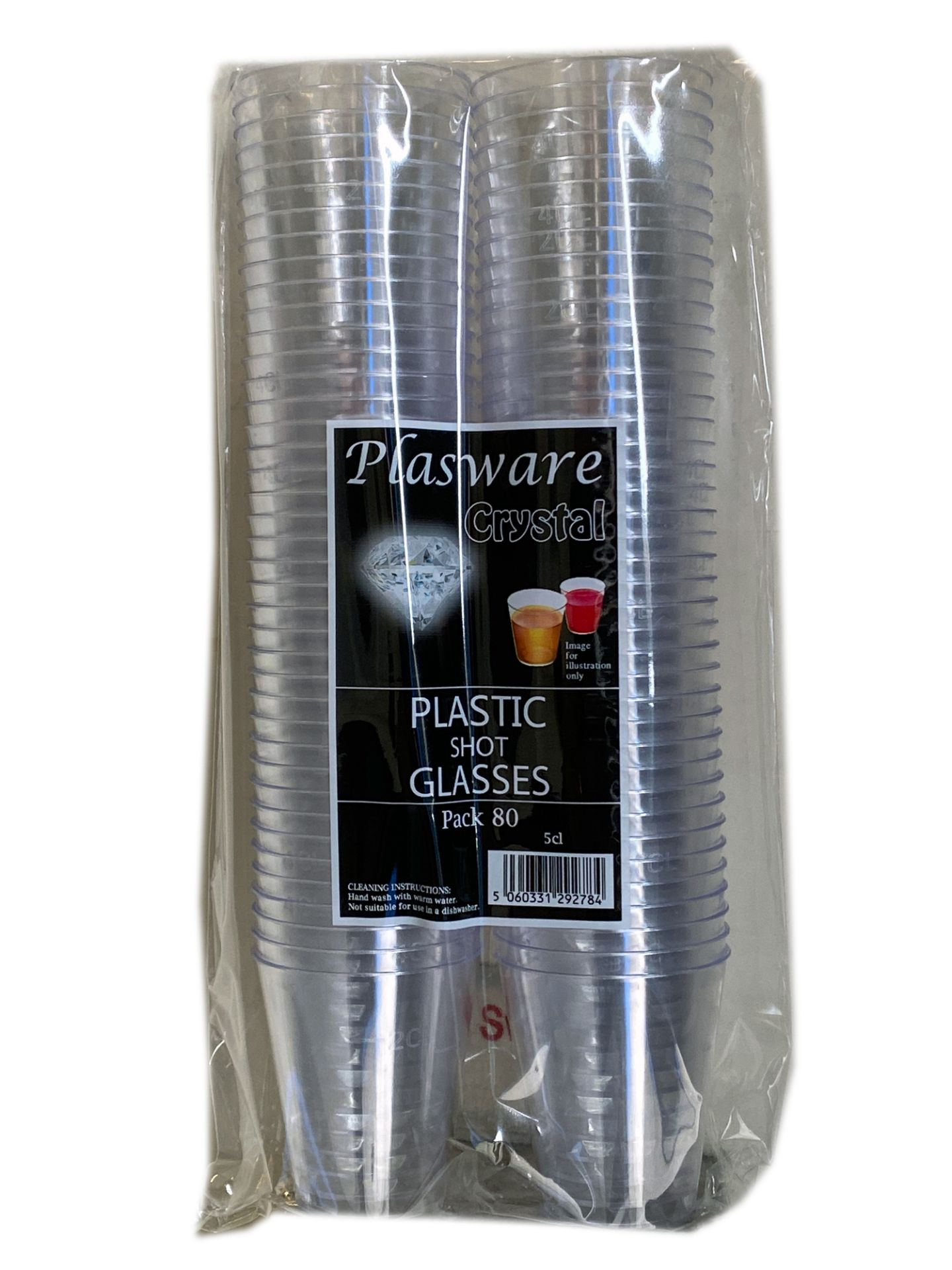 10 x Boxes of 800 Crystal 5cl Plastic Shot Glass by Plasware