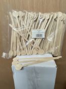 5 x Boxes of 2,000 Wooden Disc Stirrers by 888 Gastro Disposables
