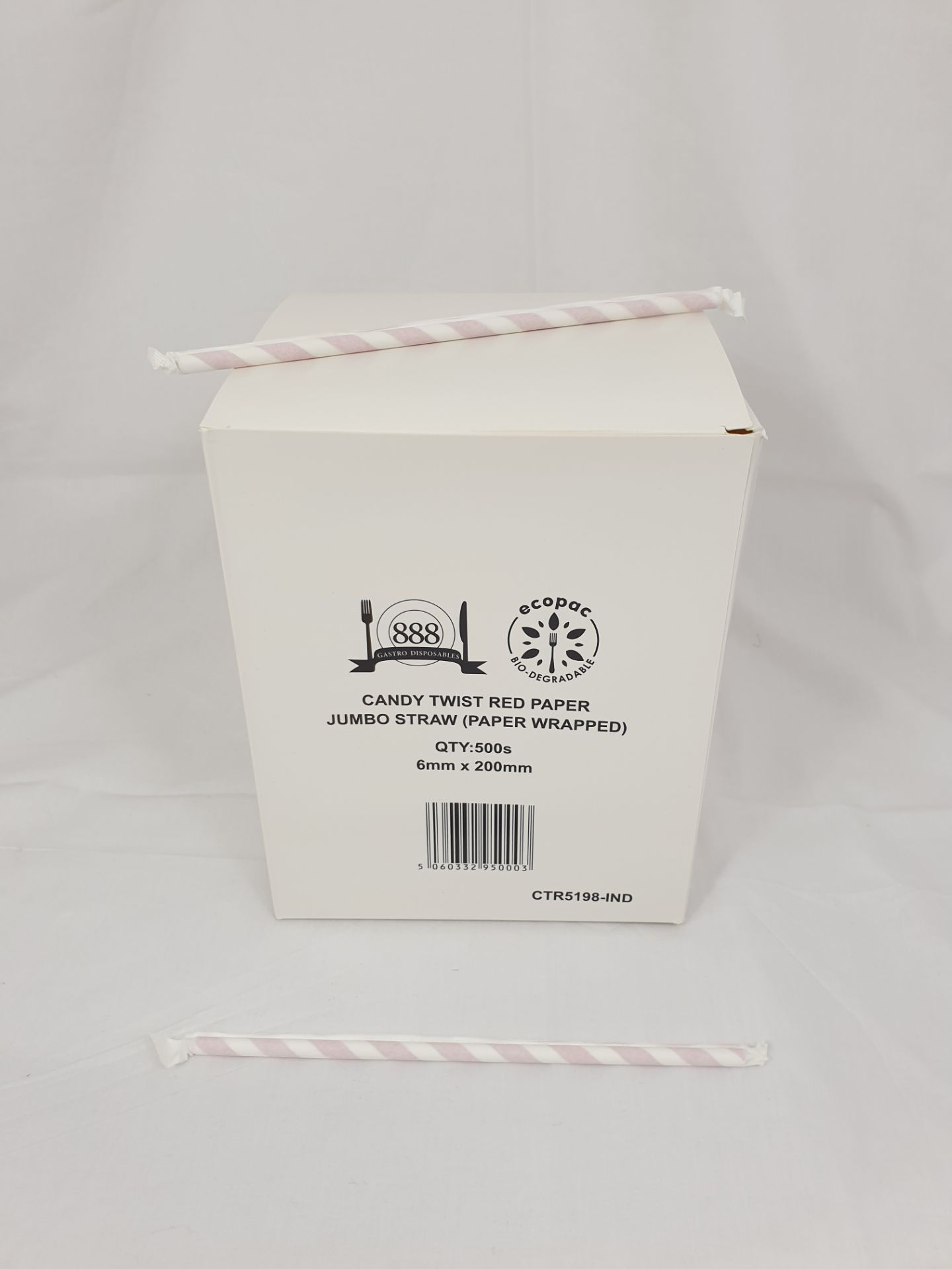 1 x Box of Candy Twist Paper Straws by 888 Gastro Disposables - Image 2 of 3