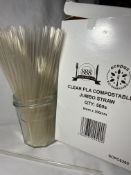 5 x Boxes of Clear PLA Compostable Jumbo Straws by 888 Gastro Disposables