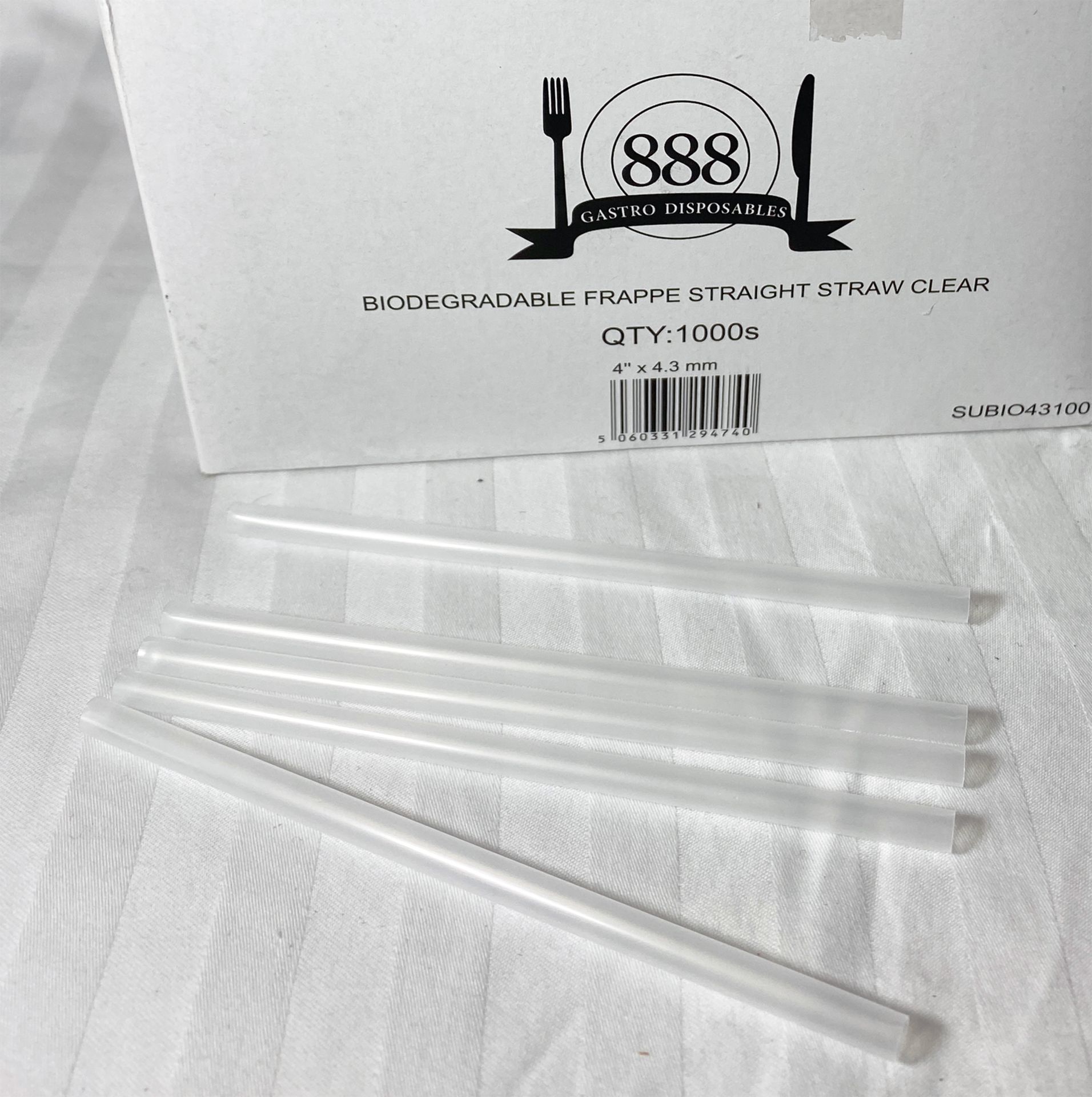 5 x Boxes of Biodegradeable Frappe Straight Straws by 888 Gastro Disposables - Image 2 of 3