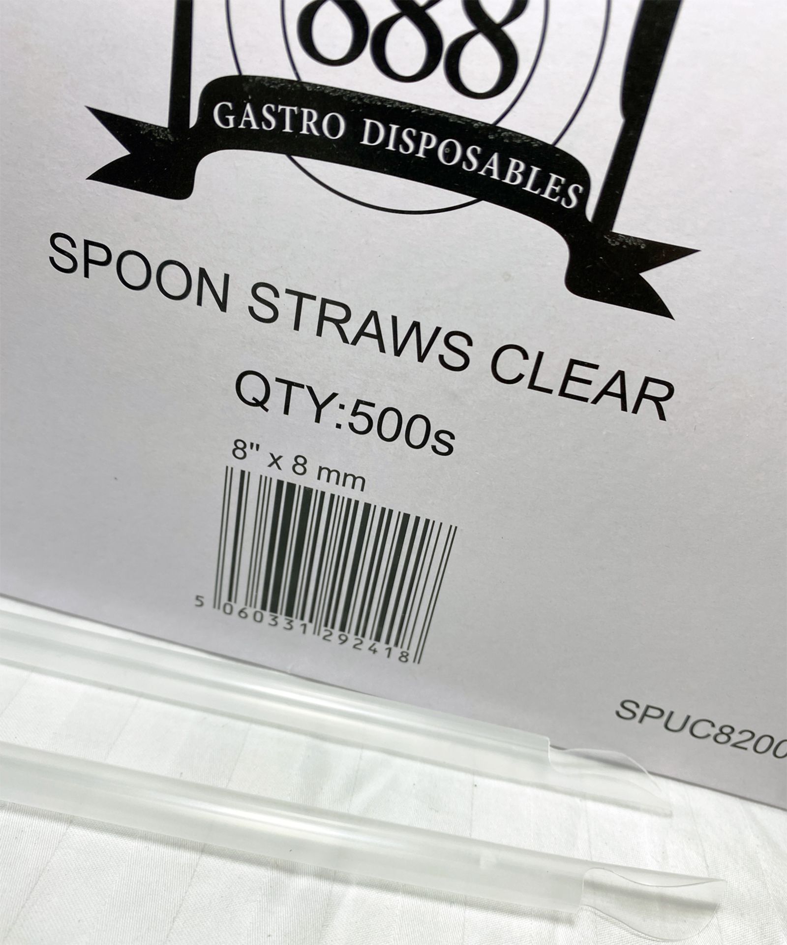 5 x Boxes of Clear Spoon Straws by 888 Gastro Disposables - Image 2 of 4