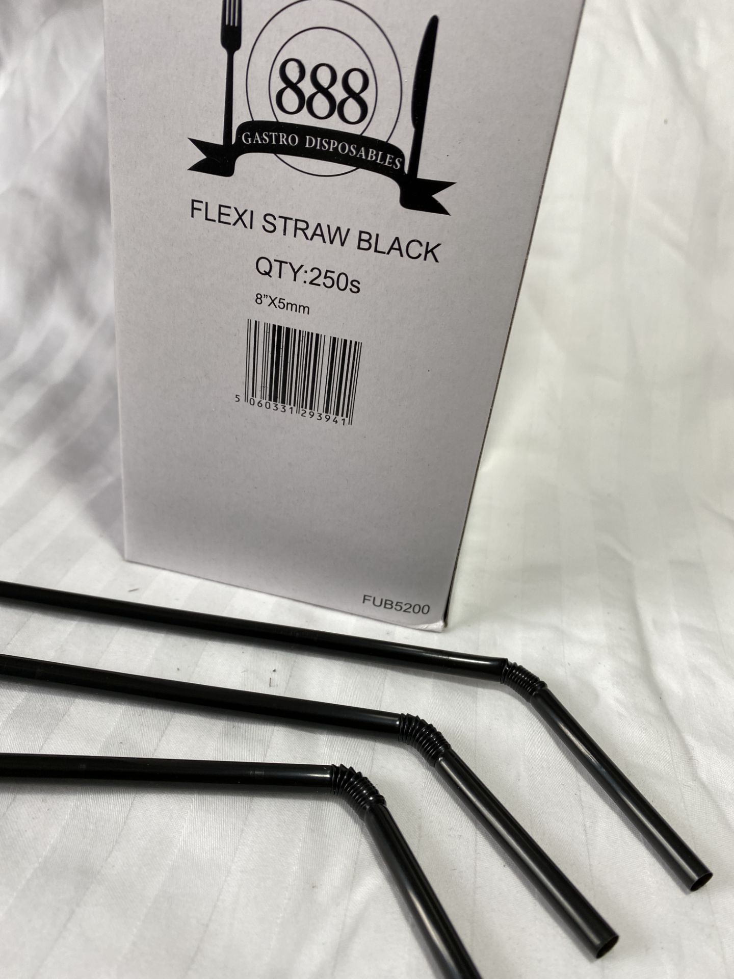 5 x Boxes of Black Flexi Straws by 888 Gastro Disposables - Image 2 of 2