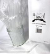 5 x Boxes of Clear Flexi Straws by 888 Gastro Disposables