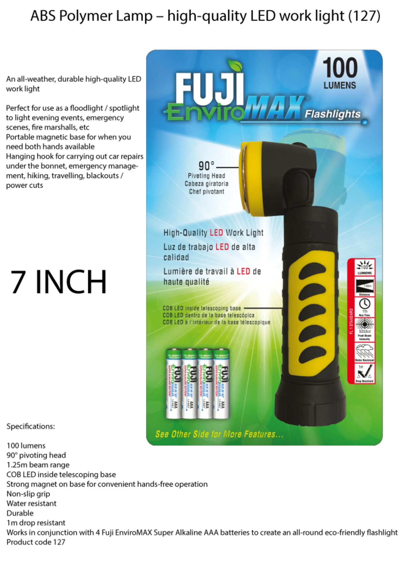 Fuji EnviroMax 100 Lumens LED Flashlight - Image 2 of 2