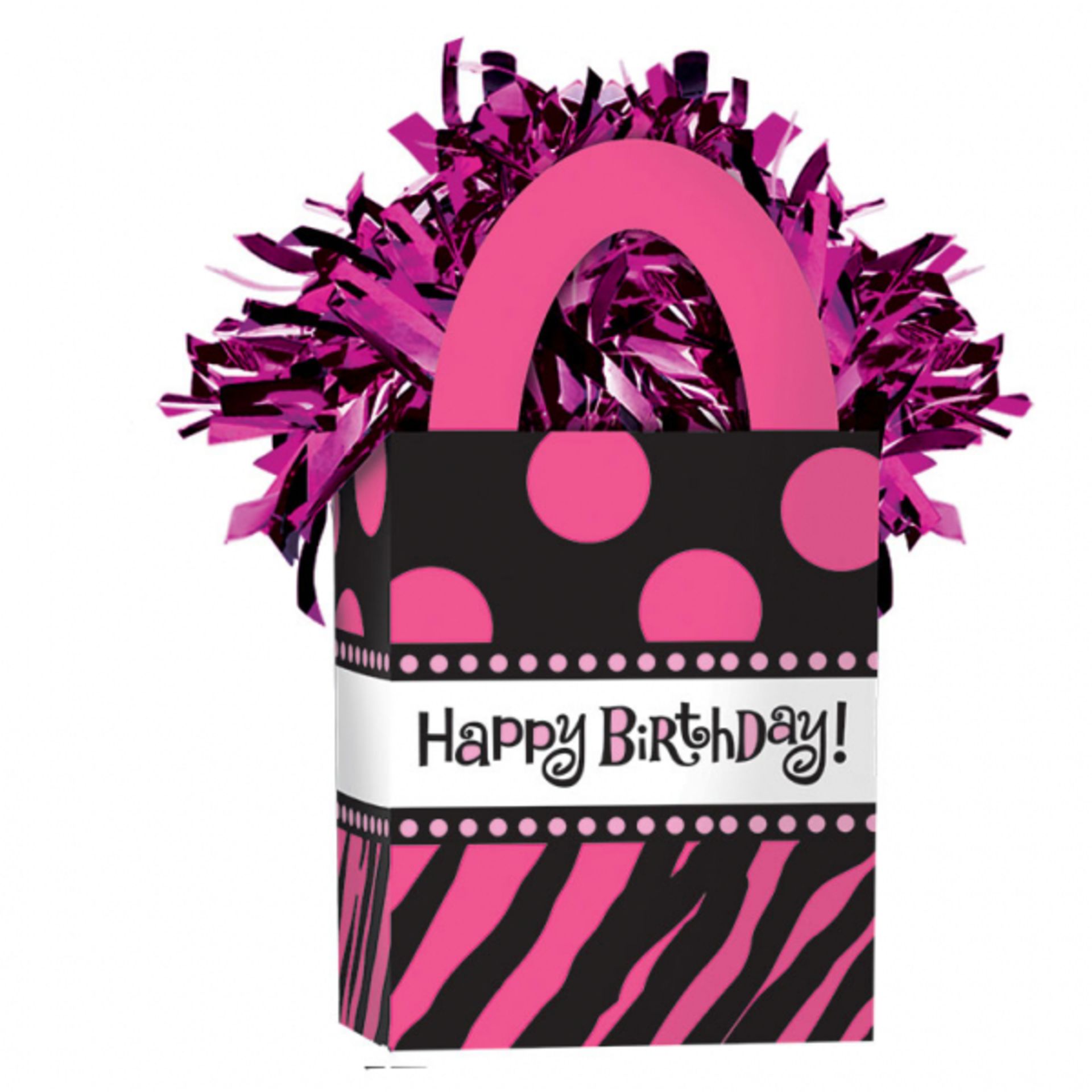 1 x Box Tote Weights 'Pink Happy Birthday'