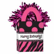 1 x Box Tote Weights 'Pink Happy Birthday'