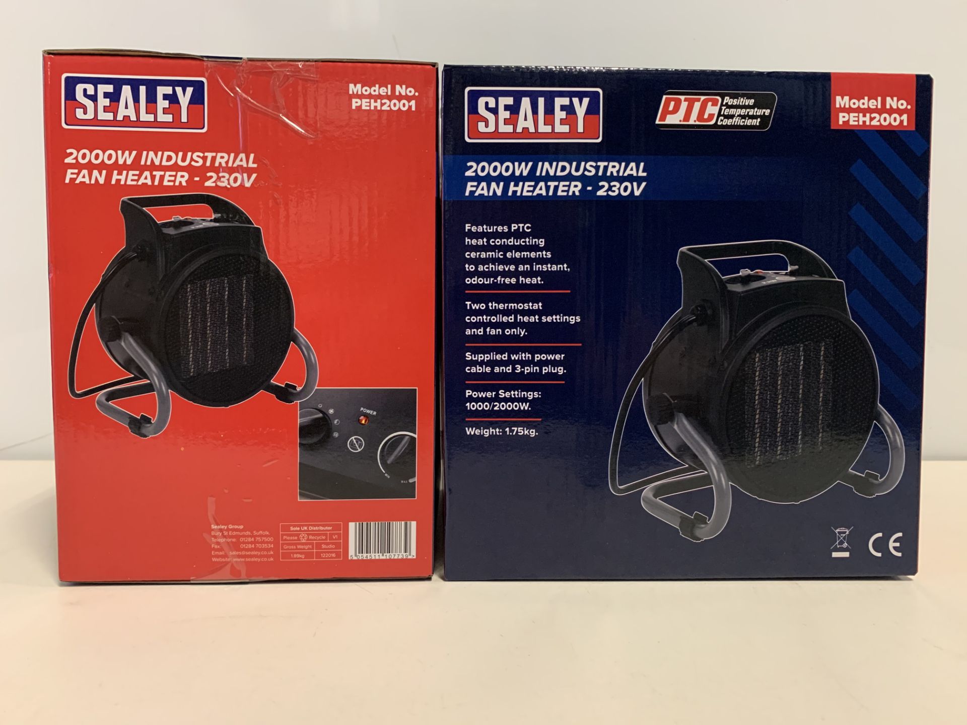 Pair Of Sealey Industrial PTC Fan Heater 230V PEH - Image 2 of 2