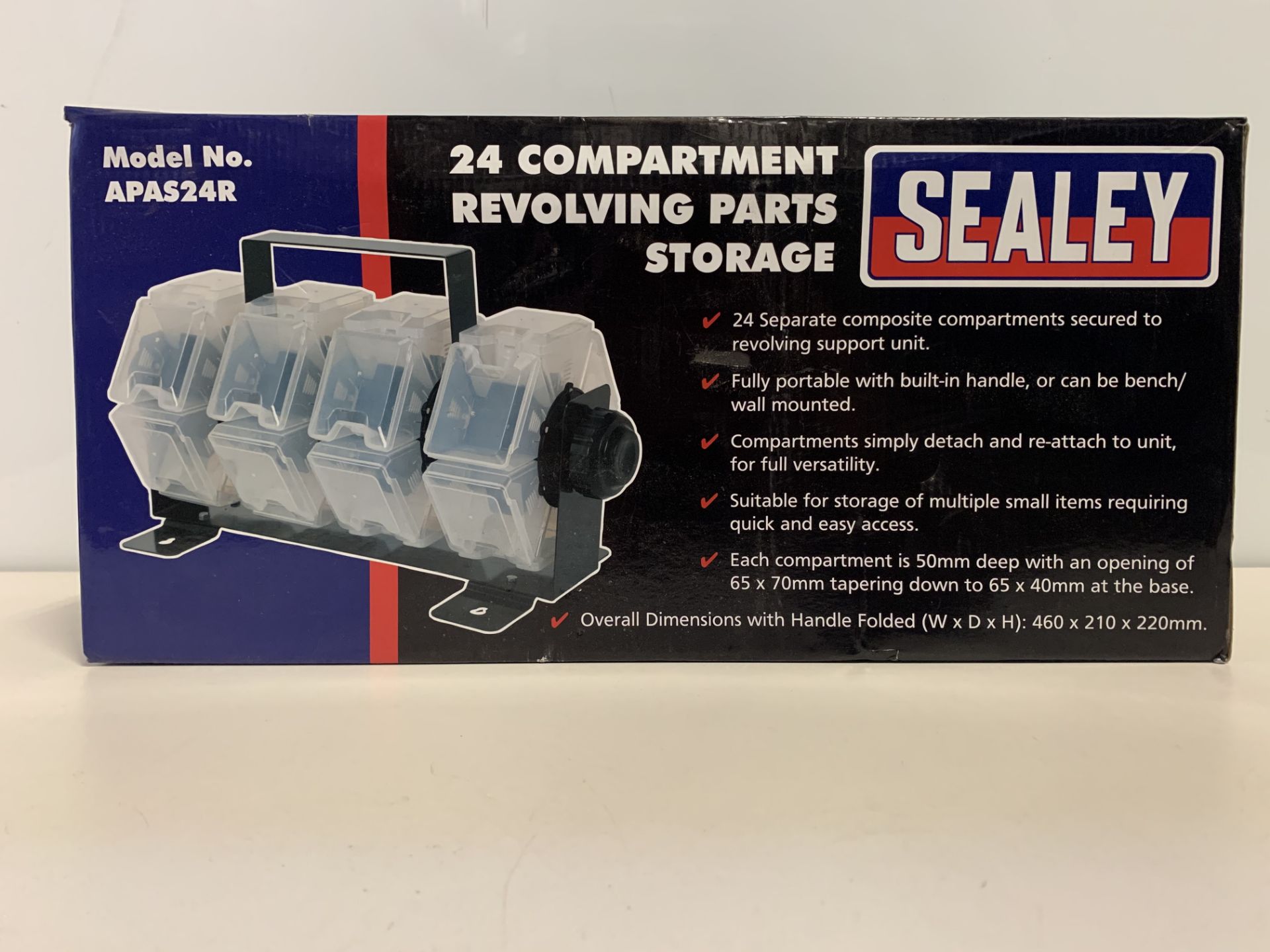 Sealey Revolving Parts Storage Unit 24 Compartment - Image 3 of 3