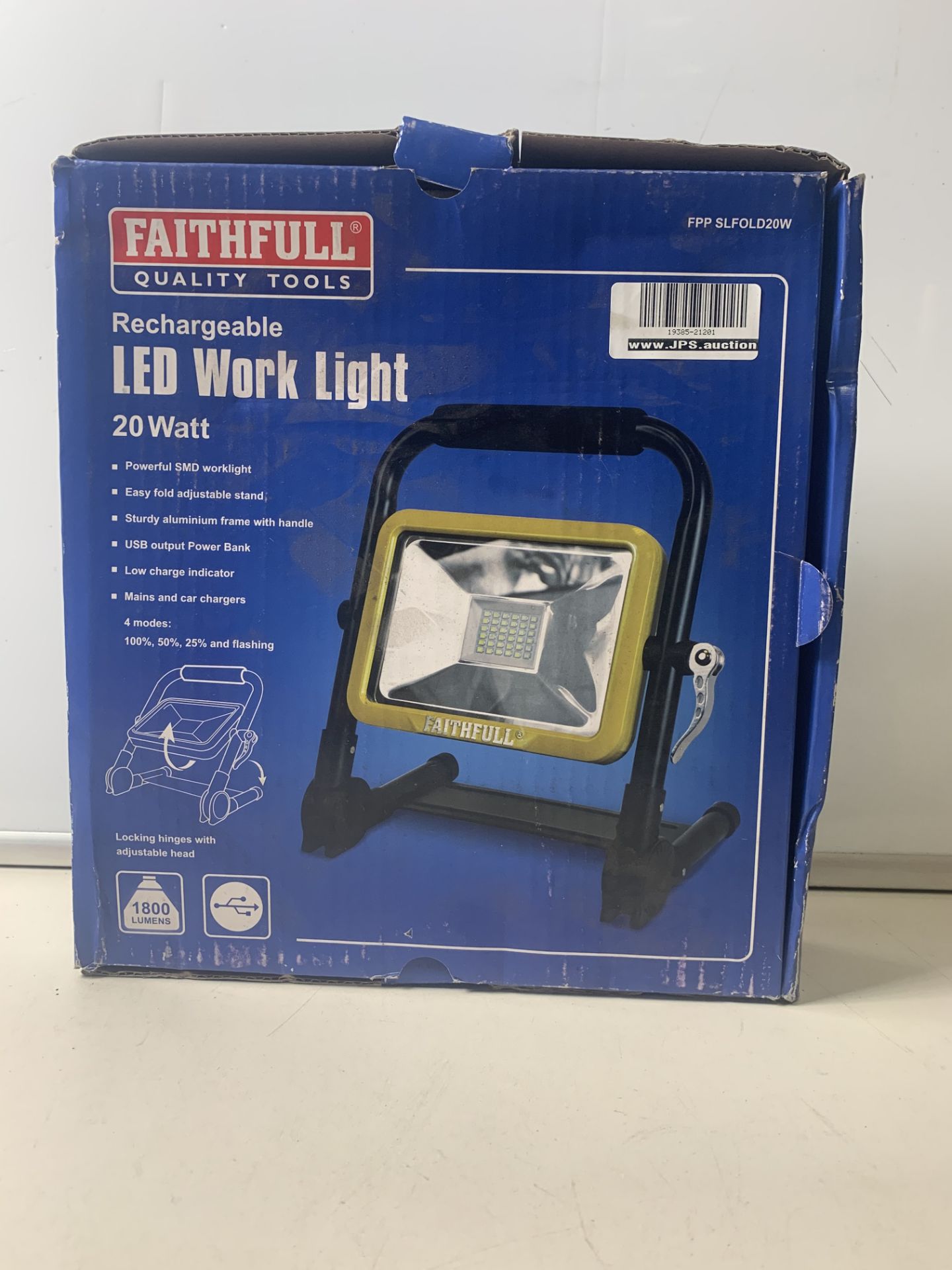 Faithfull 20W Folding Rechargeable Light - Image 2 of 2