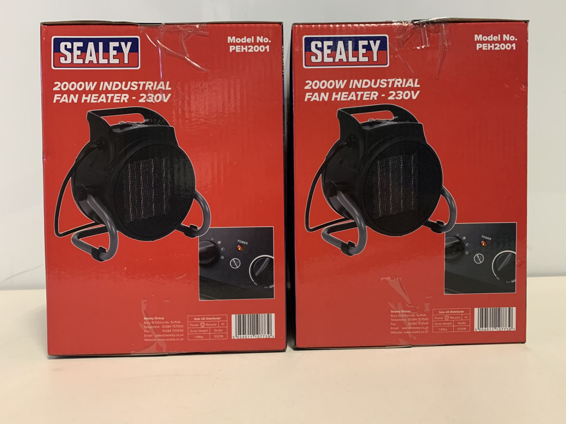 Pair Of Sealey Industrial PTC Fan Heater 230V PEH