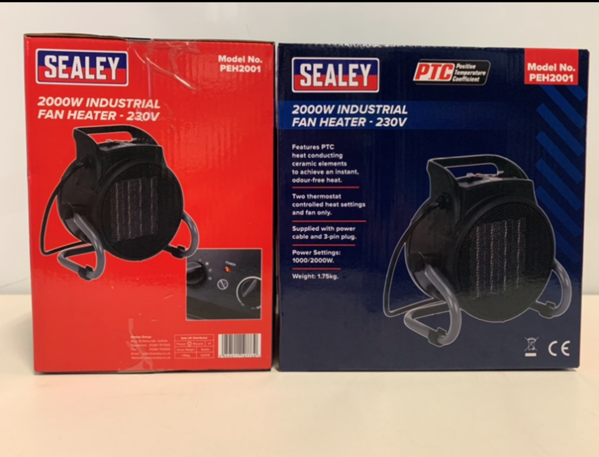 Pair Of Sealey Industrial PTC Fan Heater 230V PEH - Image 2 of 2