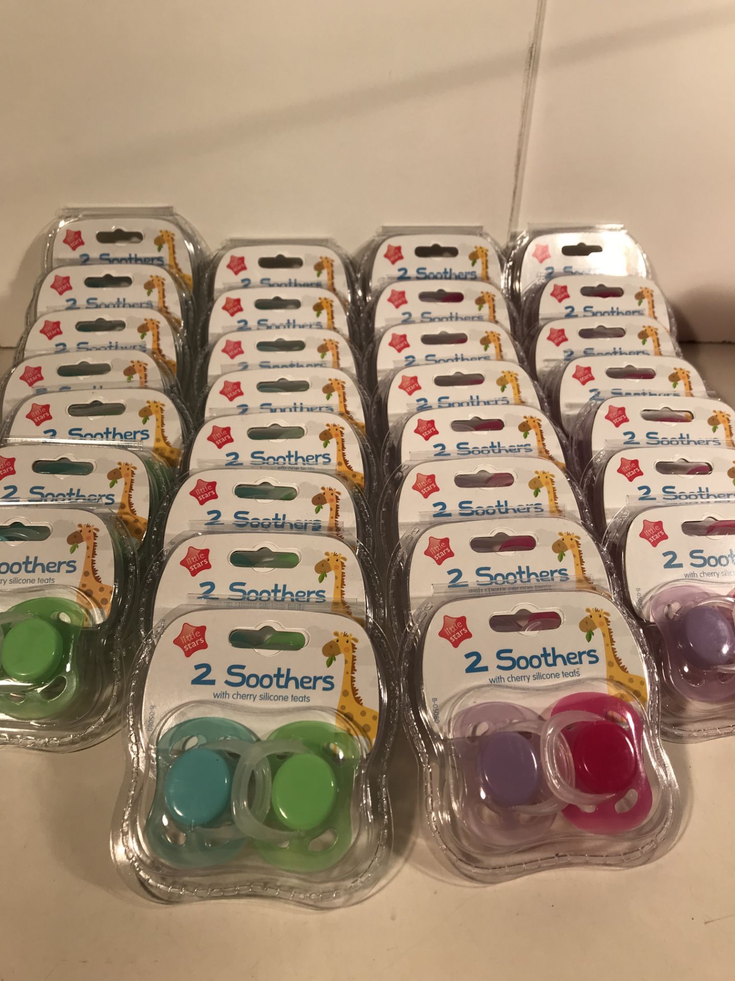 30 x Packs of Coloured Soothers