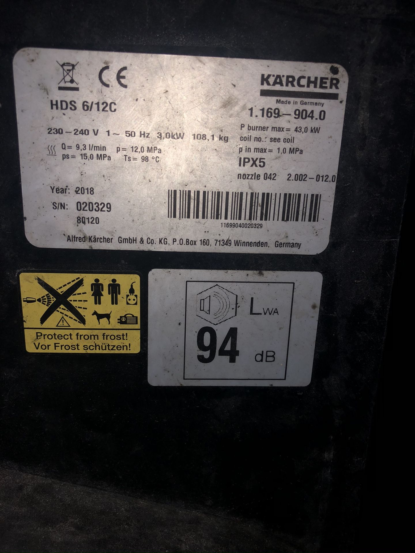 Karcher HDS 6/12C Professional Hot Water Pressure Washer | YOM: 2018 - Image 2 of 2