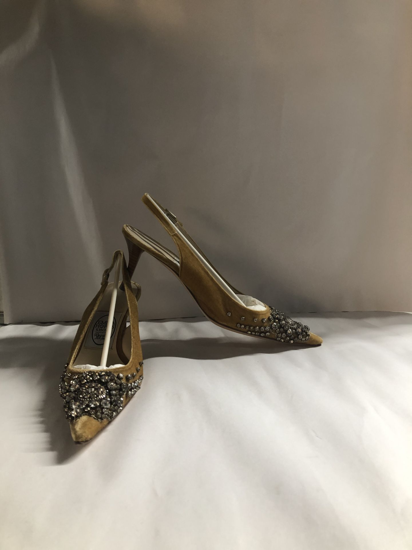 Emma Hope's Shoes Gold Velvet Heels. EU 39 RRP £399.00