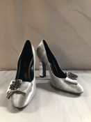 Deimille Silver Bow Heels. EU 41 RRP £299.00