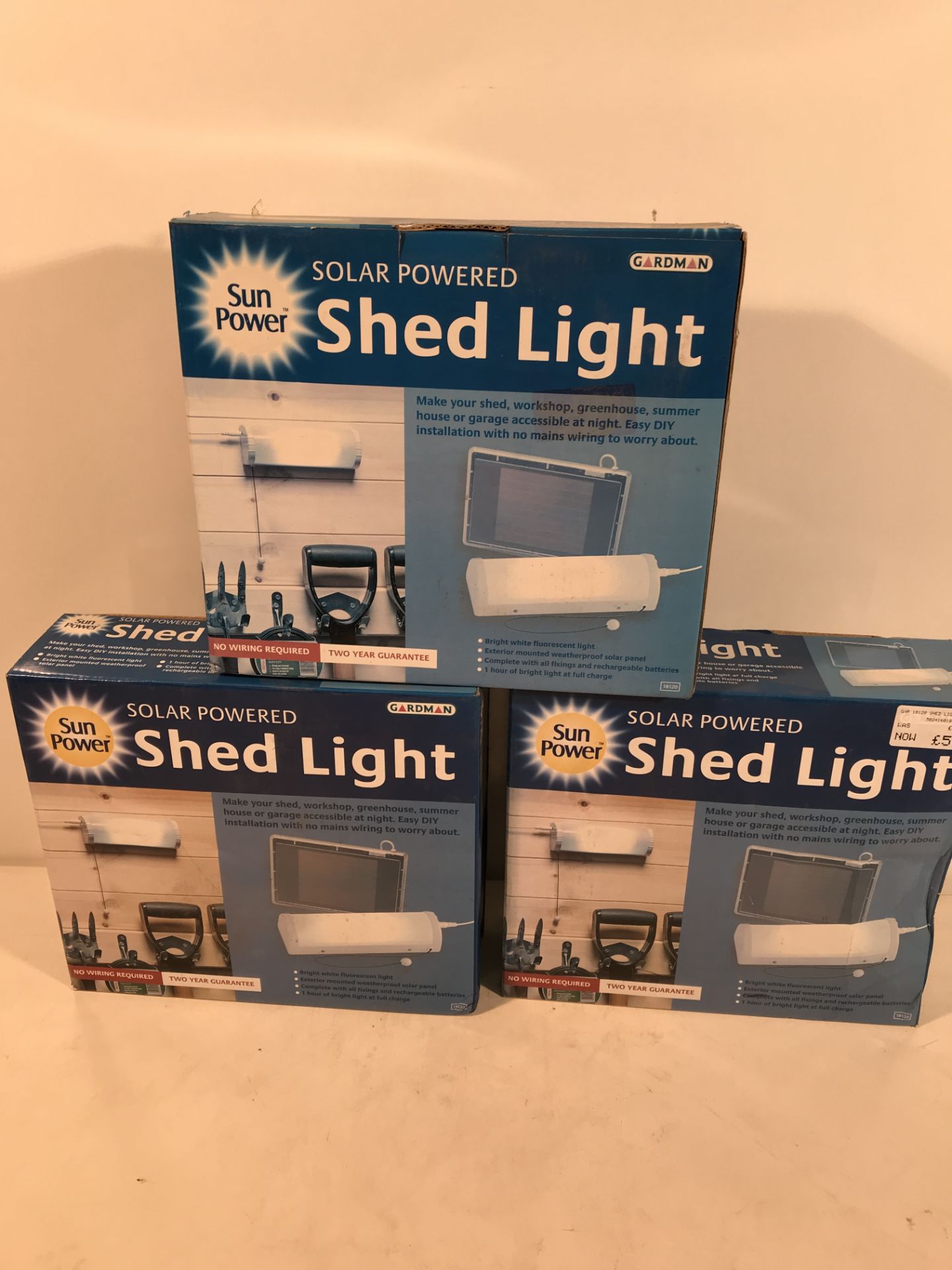 3 x Gardman Solar Powered Shed Lights