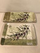 2 x Green Kitchen Serving Trays