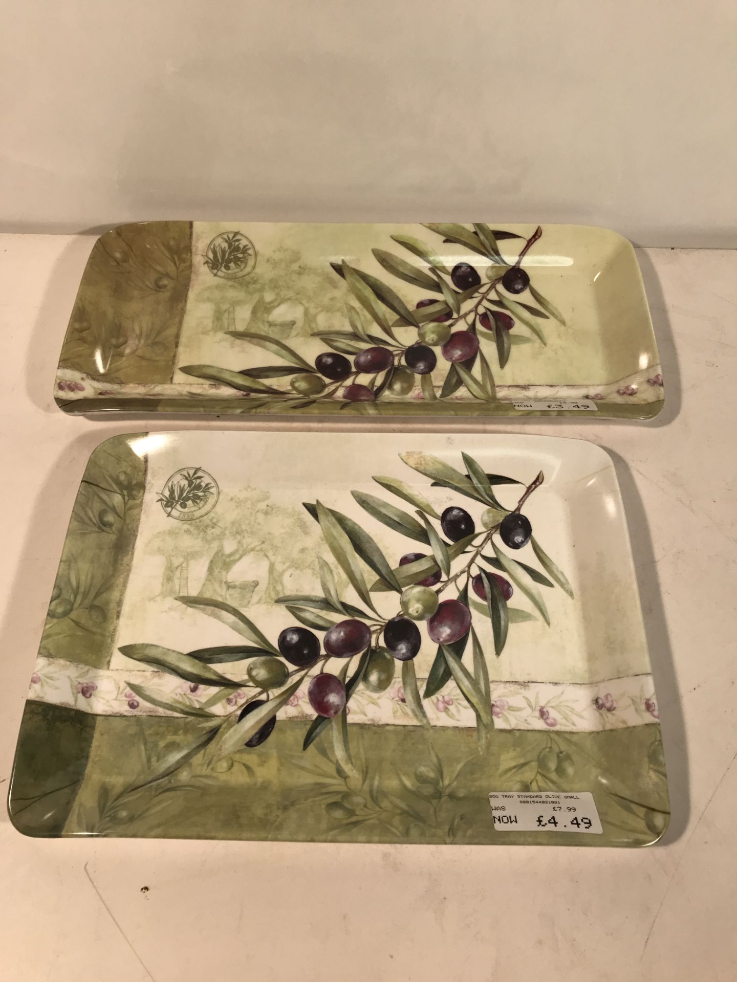 2 x Green Kitchen Serving Trays