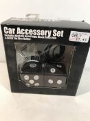 Car Accessory Kit | Dice | Hunk On Board Sign