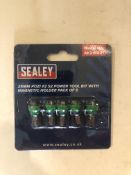 7 x Sealey AK210521 Power Tool Bit Pz2 with Magnetic Holder S2 25mm (5 Pack)